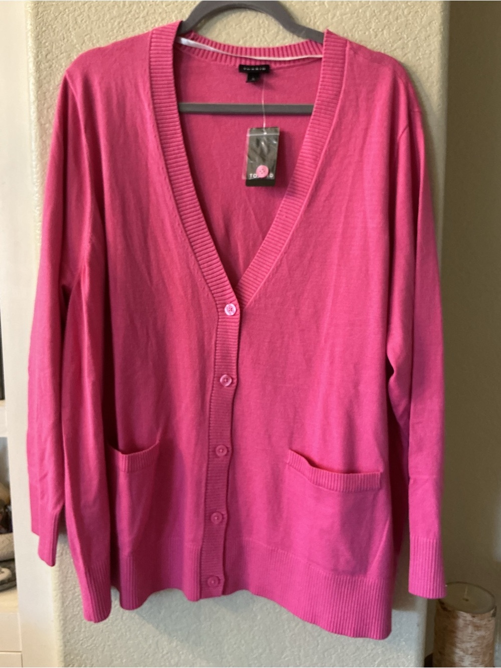 Torrid Pink V-Neck Button Cardigan Sweater 3X